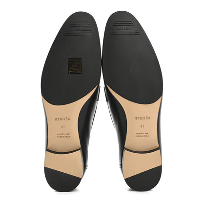Hermes Goatskin Womens Paris Loafers 41 Black 6 of 10
