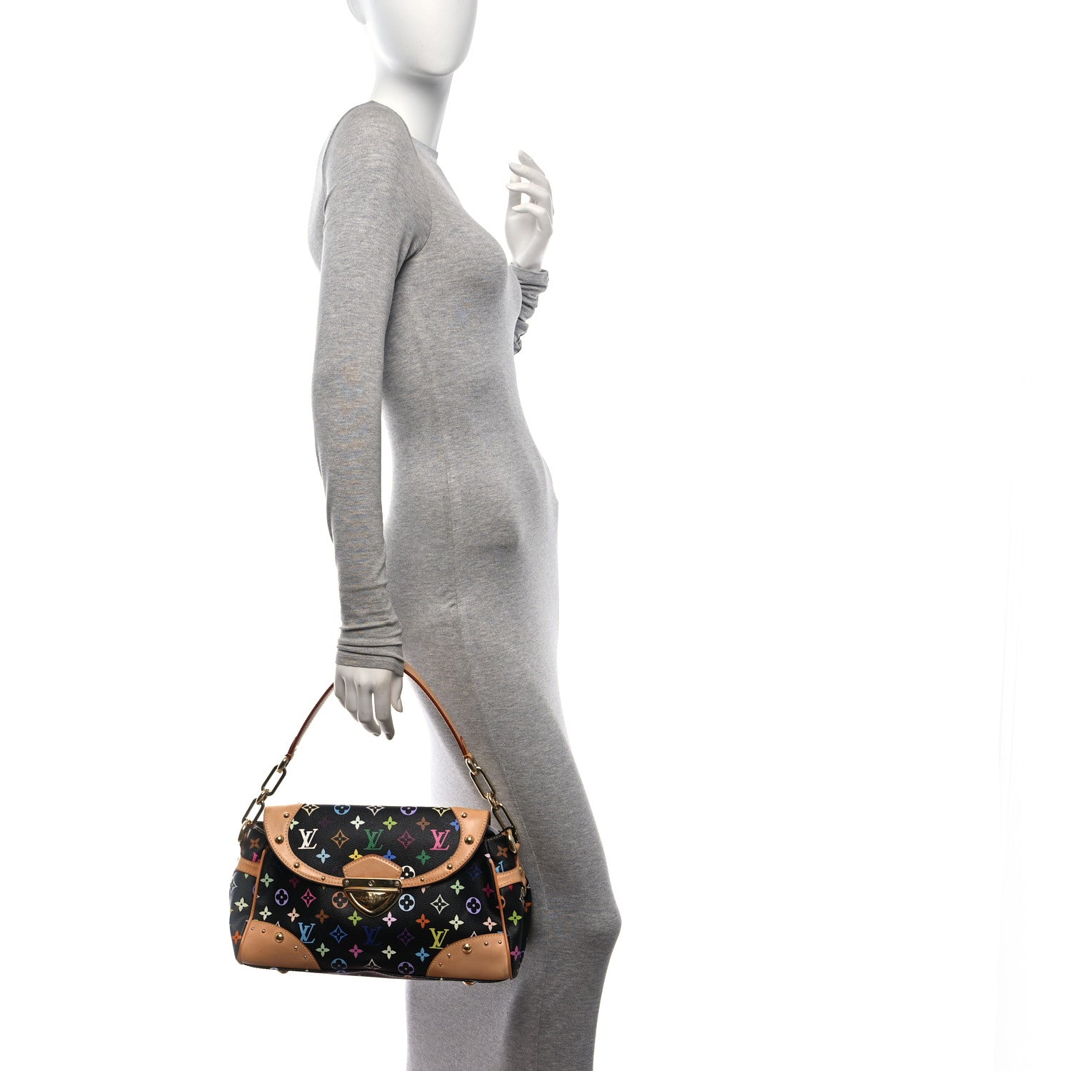 Louis Vuitton Monogram Multicolor Beverly MM Black 3 of 10