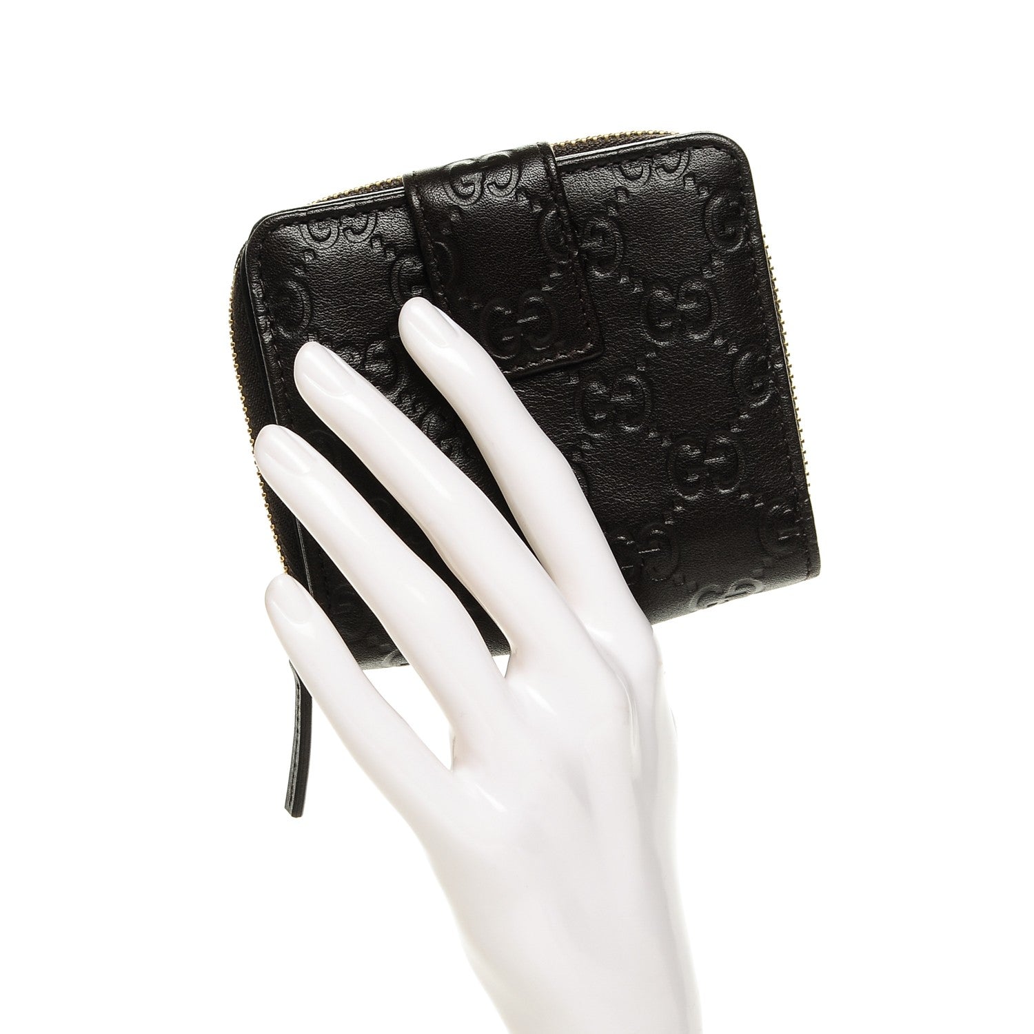 Gucci Guccissima Zip Around French Wallet Dark Brown 2 of 6