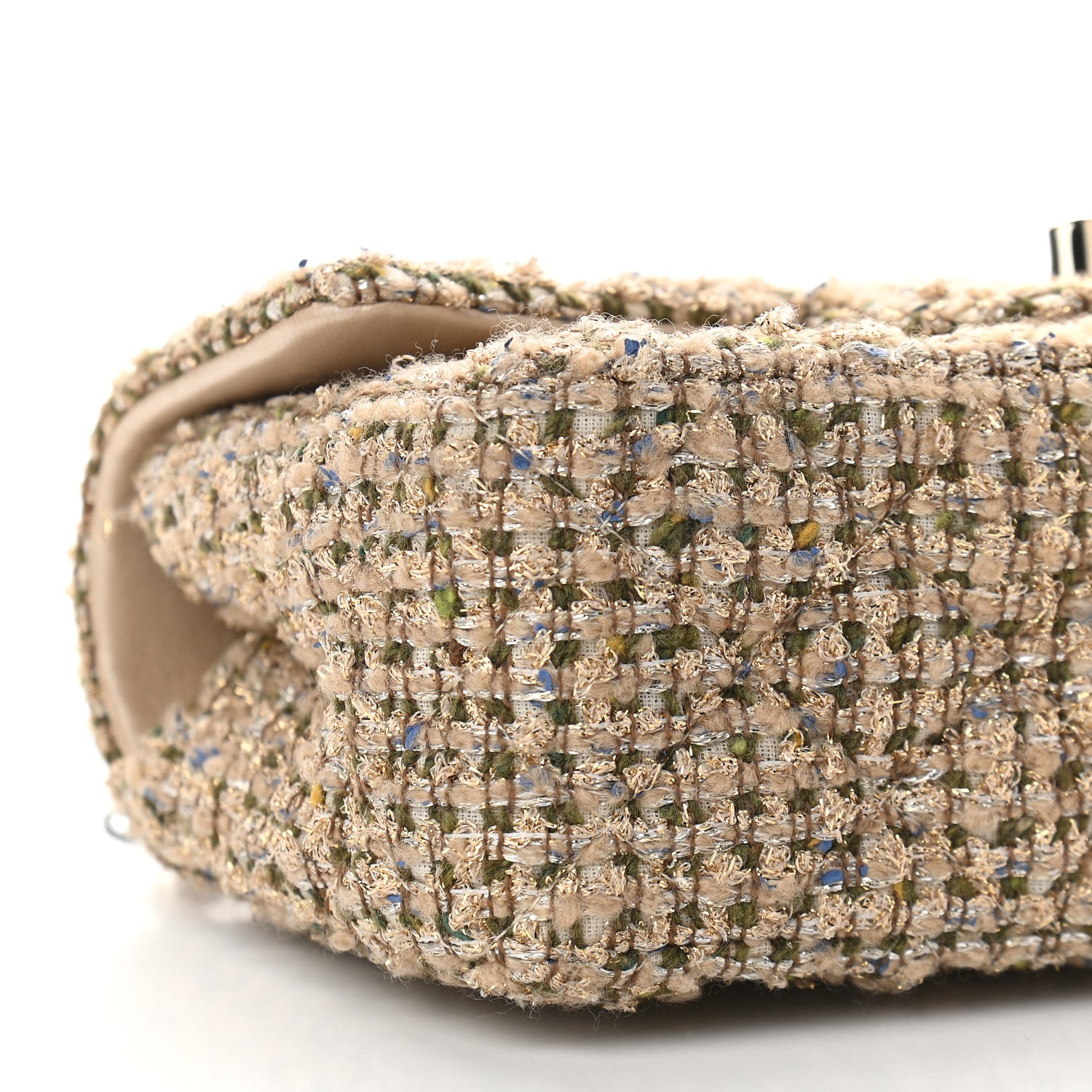 Chanel Tweed Quilted Mini Rectangular Flap Beige 8 of 9