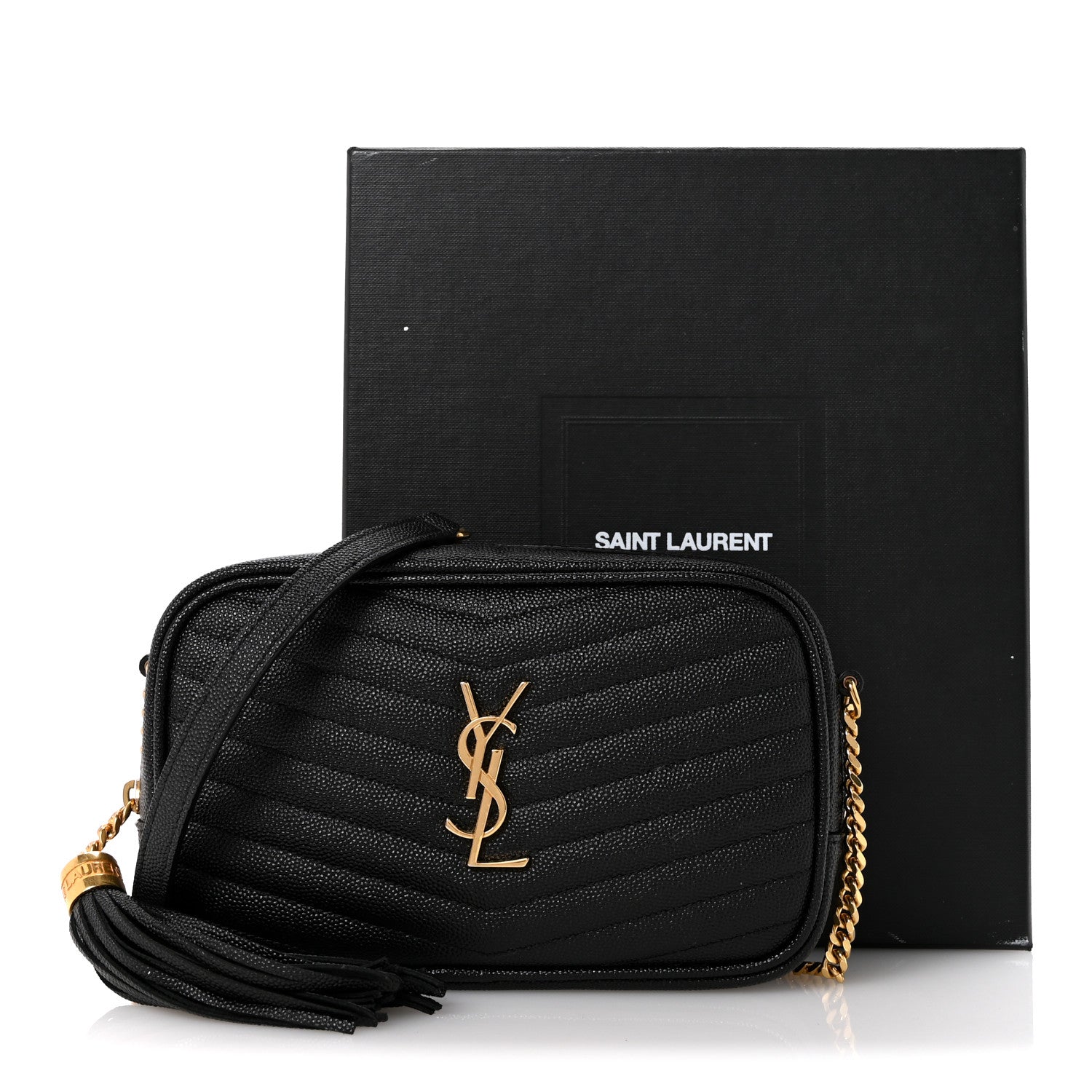 Saint Laurent Grain De Poudre Matelasse Monogram Mini Lou Camera Bag Black 13 of 13