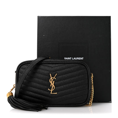 Saint Laurent Grain De Poudre Matelasse Monogram Mini Lou Camera Bag Black 13 of 13