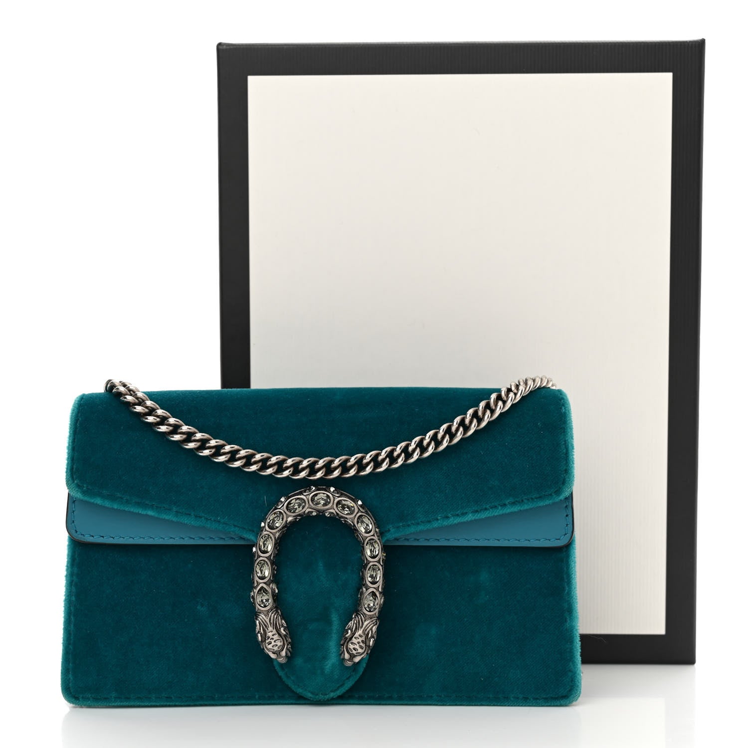 Gucci Velvet Super Mini Dionysus Shoulder Bag Pavone Cyan 10 of 10