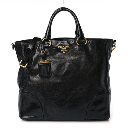 Prada Vitello Shine Top Handle Bag Black 1 of 8