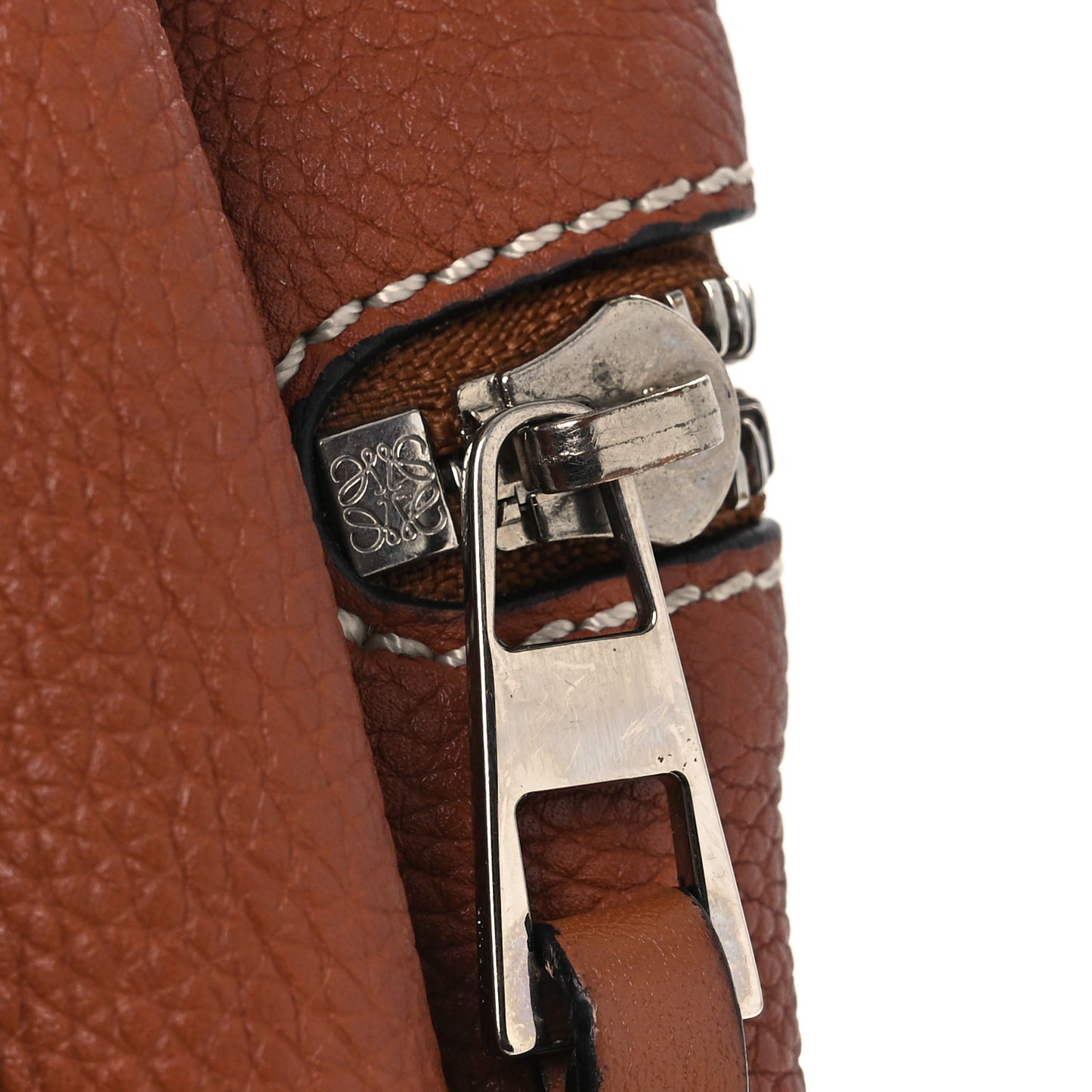 Calfskin Stripe Medium Hammock Shoulder Bag Tan Brown