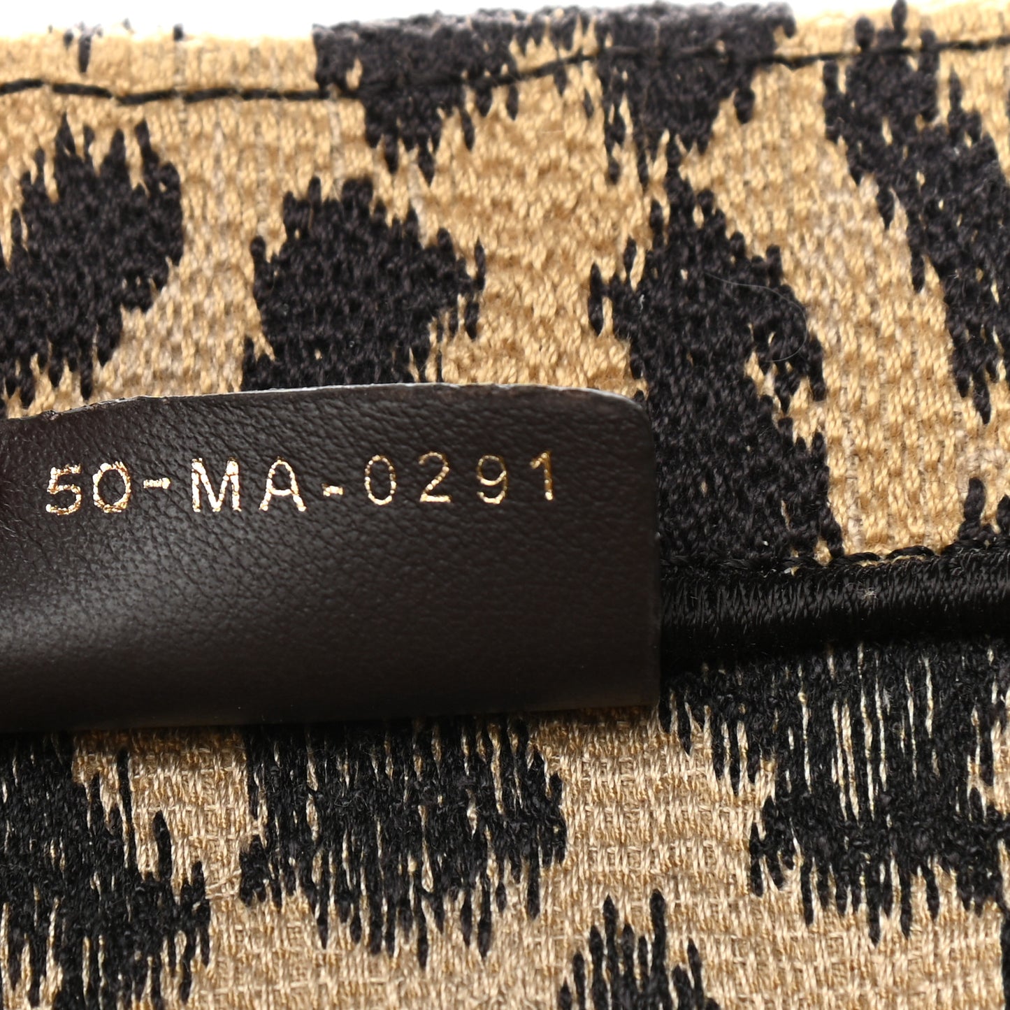 Canvas Mizza Embroidered Large Leopard Book Tote Beige