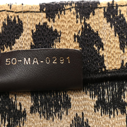 Christian Dior Canvas Mizza Embroidered Large Leopard Book Tote Beige 7 of 9