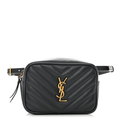 Saint Laurent Calfskin Matelasse Monogram Lou Belt Bag Dark Smog 1 of 10