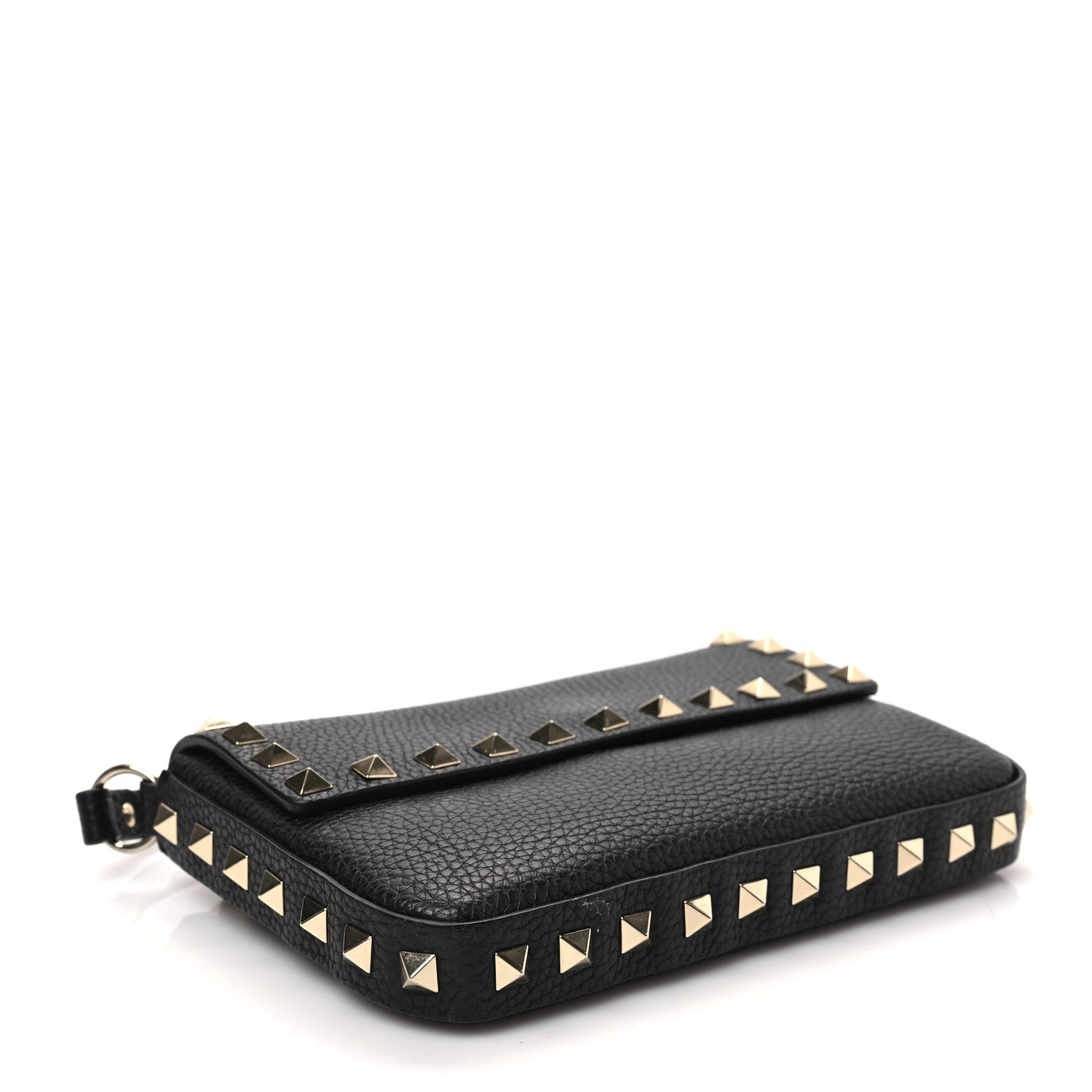Valentino Garavani Grainy Calfskin Rockstud Crossbody Pouch Black 3 of 6