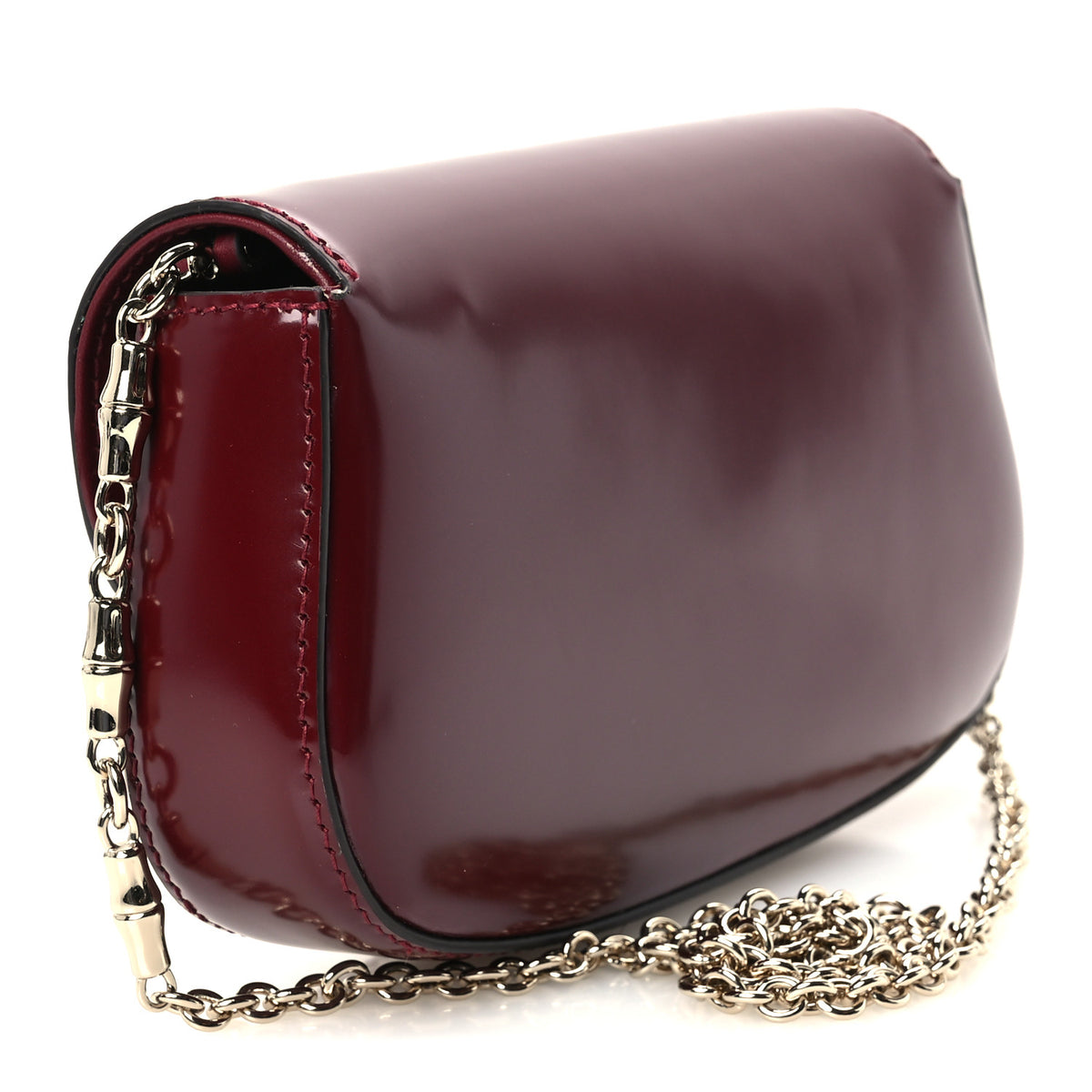 Gucci Shiny Calfskin Small Bamboo Night Bag Rosso Ancora 3 of 11