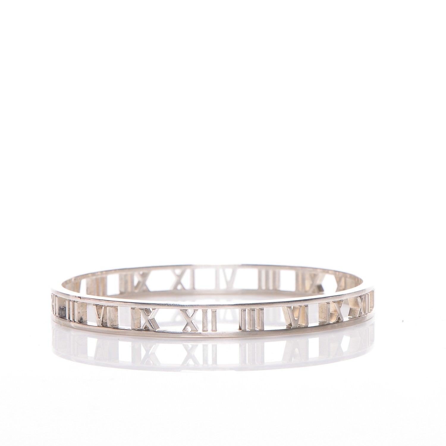 Tiffany Sterling Silver Narrow Atlas Open Bangle Bracelet 4 of 7