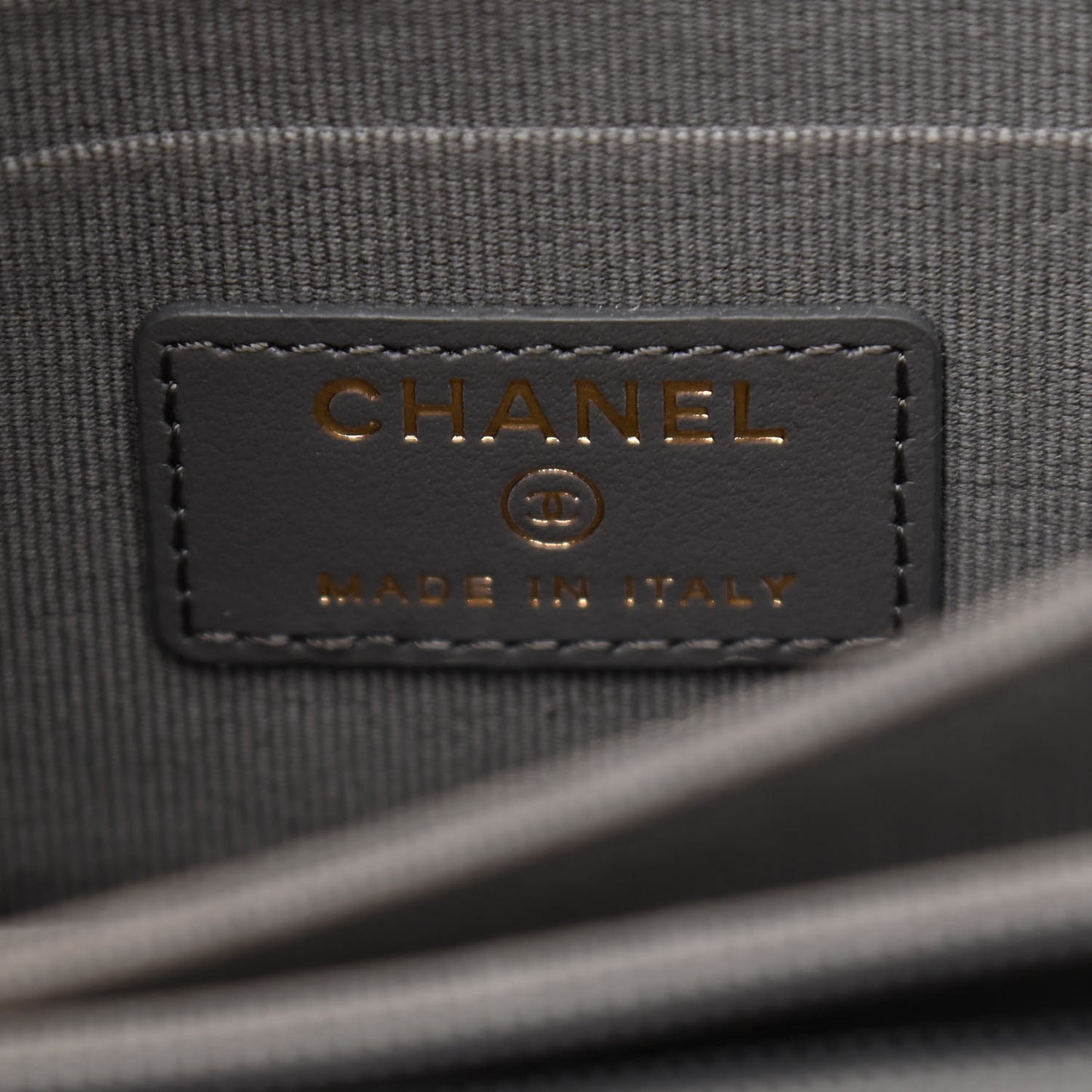 Caviar Quilted Mini Boy Wallet On Chain WOC Dark Gray