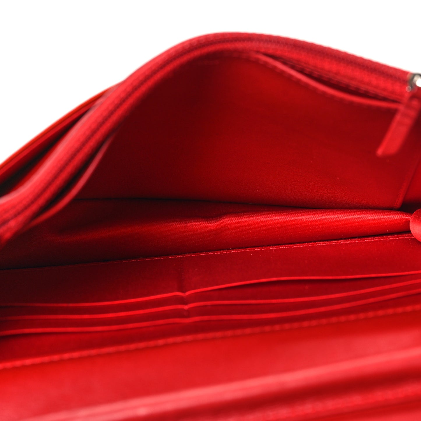 Patent Camellia Embossed Wallet On Chain WOC Red