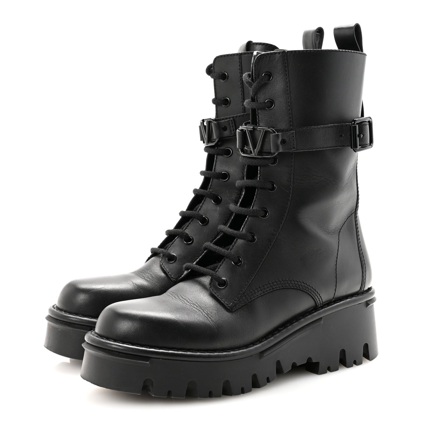 Calfskin Vlogo 30/50mm Combat Boots 39.5 Black