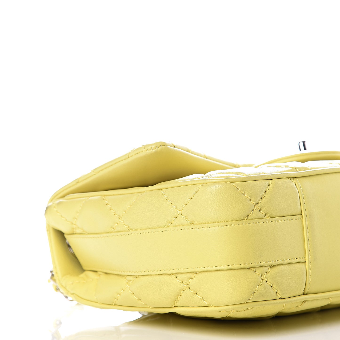 Lambskin Quilted Medium Easy Carry Flap Yellow