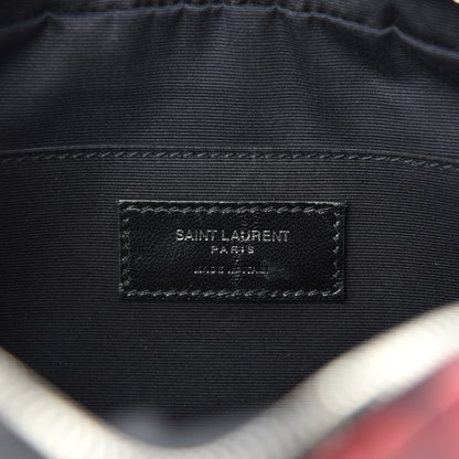 Saint Laurent Calfskin Rose Print Monogram Lou Camera Bag Black 8 of 10