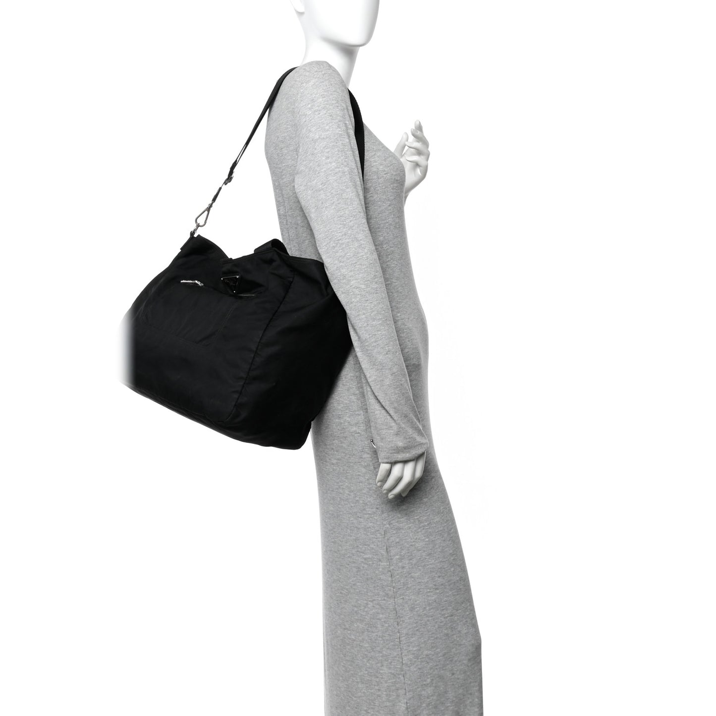 Tessuto Nylon Zip Convertible Tote Black