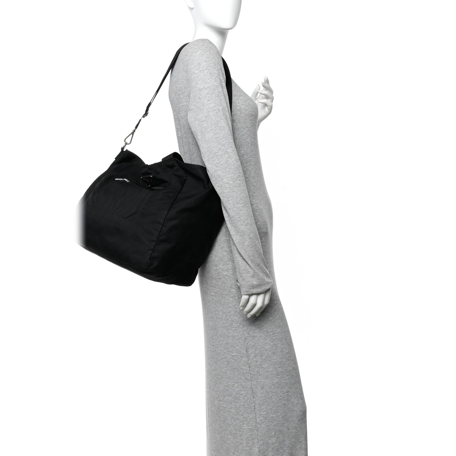 Prada Tessuto Nylon Zip Convertible Tote Black 2 of 11