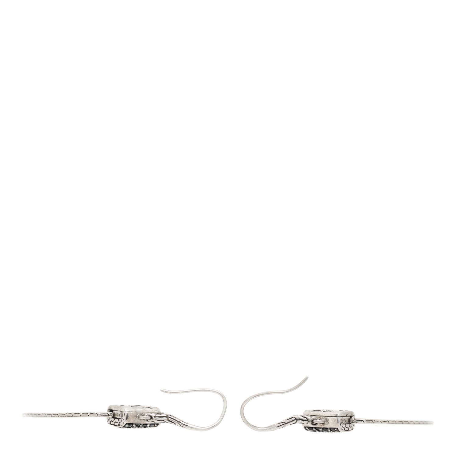 John Hardy Sterling Silver Black Sapphire Rectangular Drop Earrings 3 of 4