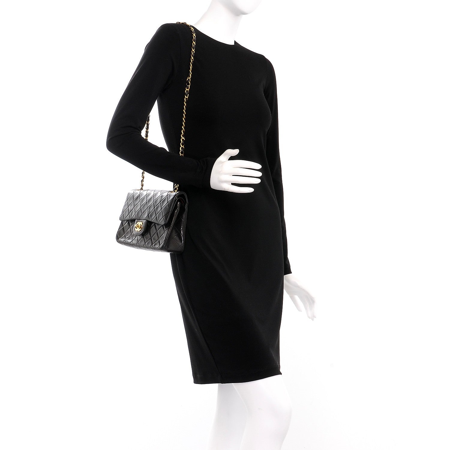 Chanel Lambskin Quilted Small Double Flap Black 2 of 8
