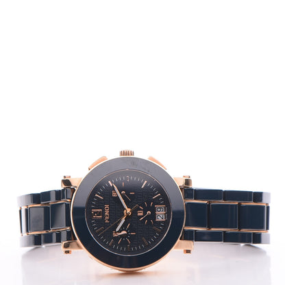 Fendi Stainless Steel Ceramic 38mm Chronograph Quartz Watch Blue 3 of 8