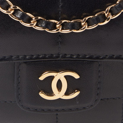 Chanel Lambskin Quilted Mini Chocolate Bar Camellia Flap Black 8 of 10