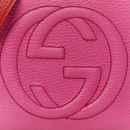 Gucci Dollar Calfskin Bi-Color Small Soho Disco Bag New Rosette Hibiscus Red 9 of 11