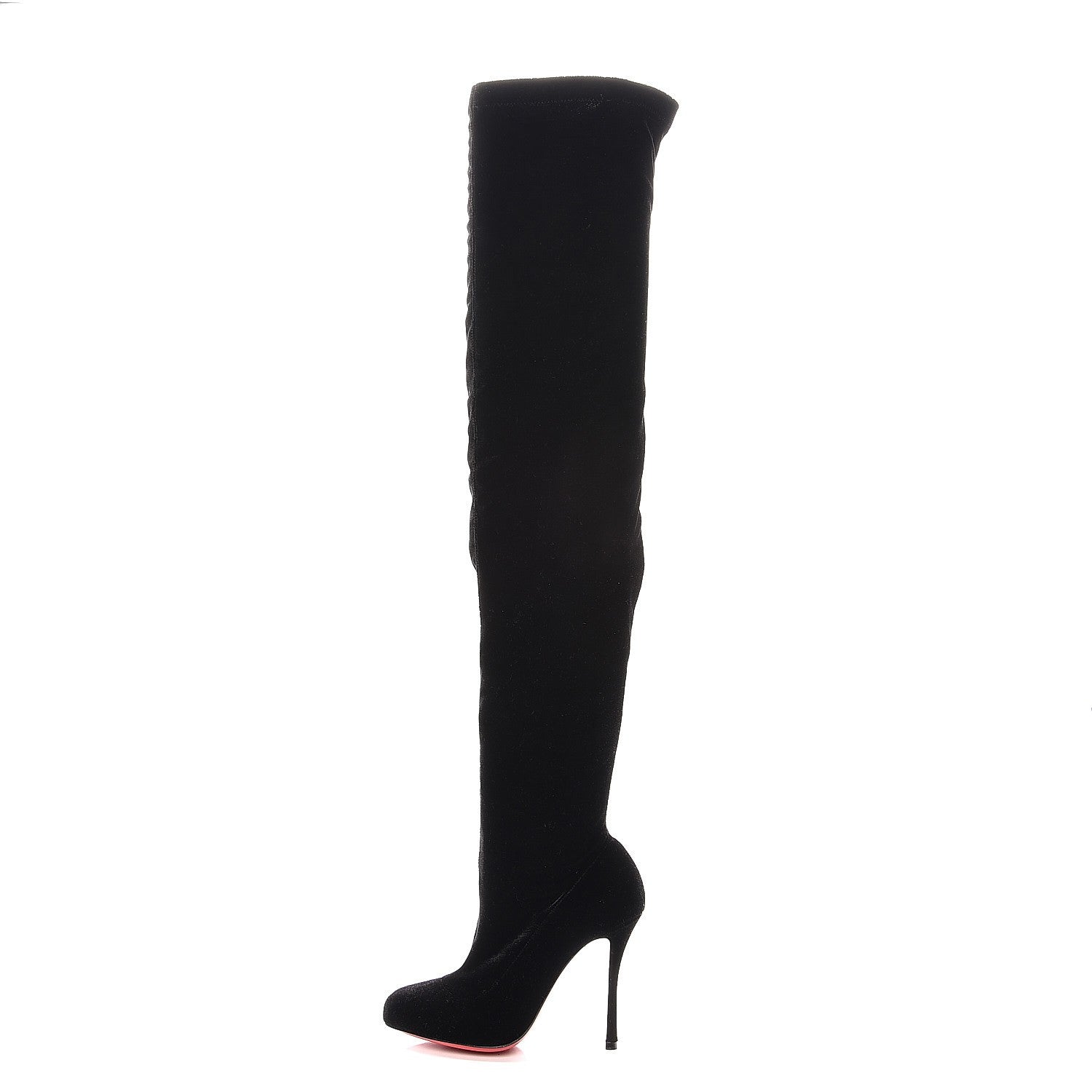 Christian Louboutin Velvet Classe 100 Stretch Over The Knee Boots 36.5 Black 1 of 6