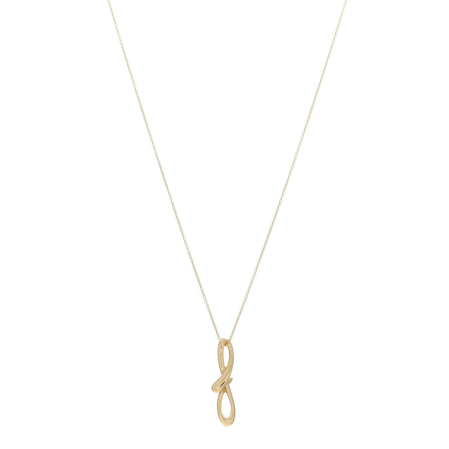 18K Yellow Gold Elsa Peretti Letter F Pendant Necklace