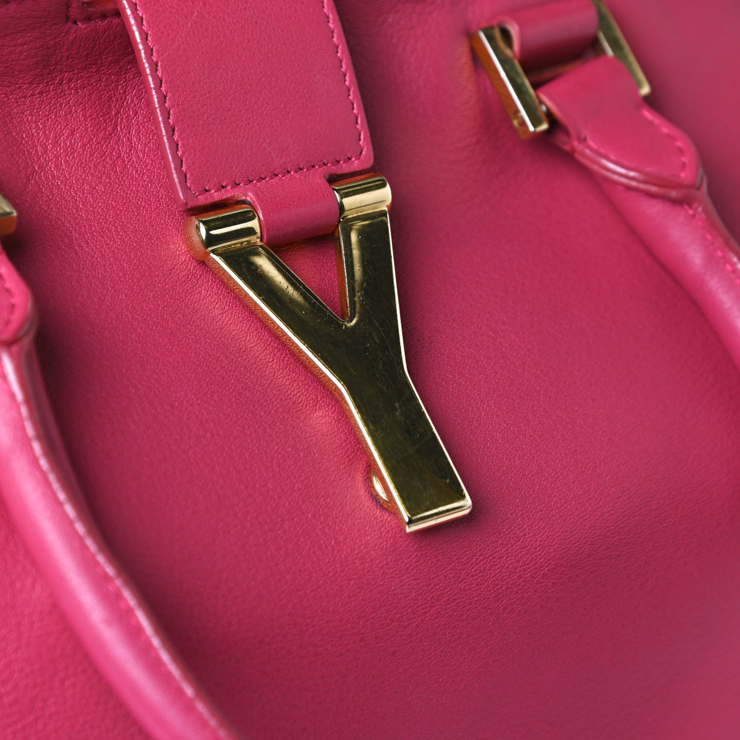 Calfskin Medium Classic Y Cabas Fuchsia