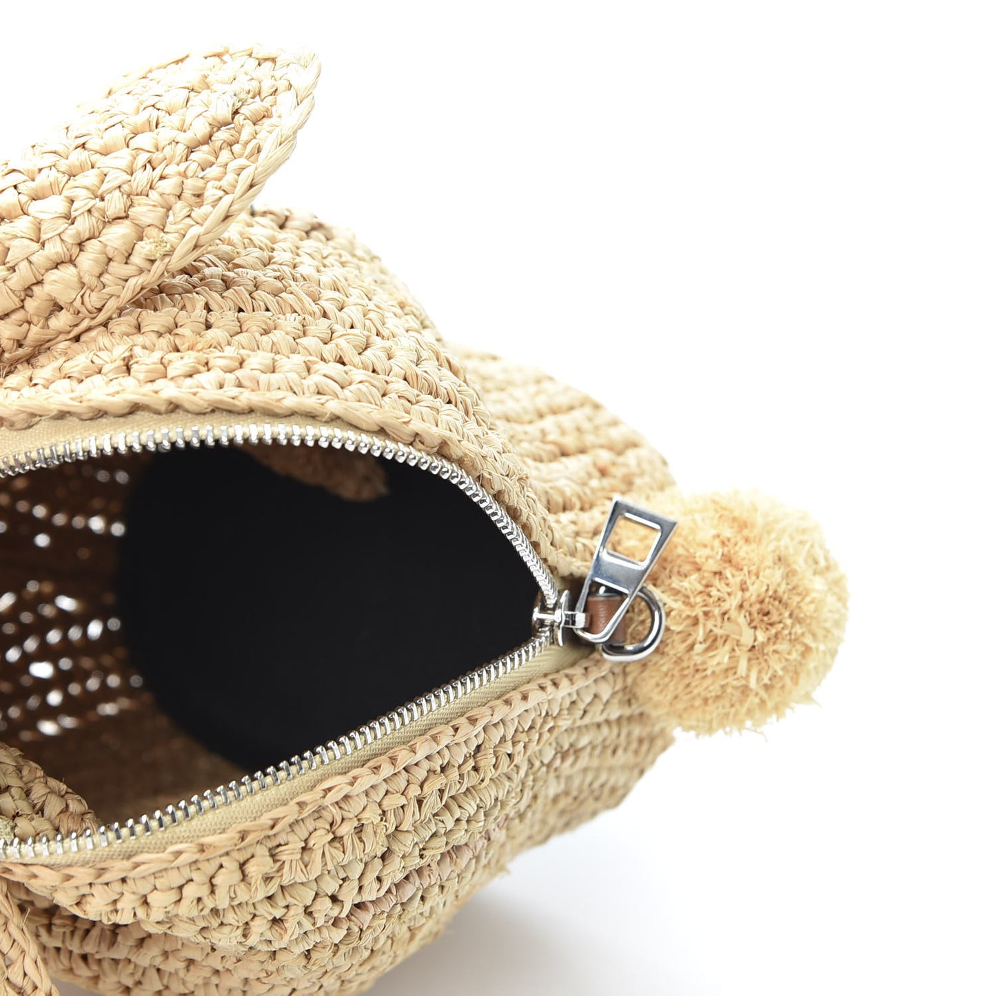 Raffia Mini Bunny Crossbody Bag Natural Tan
