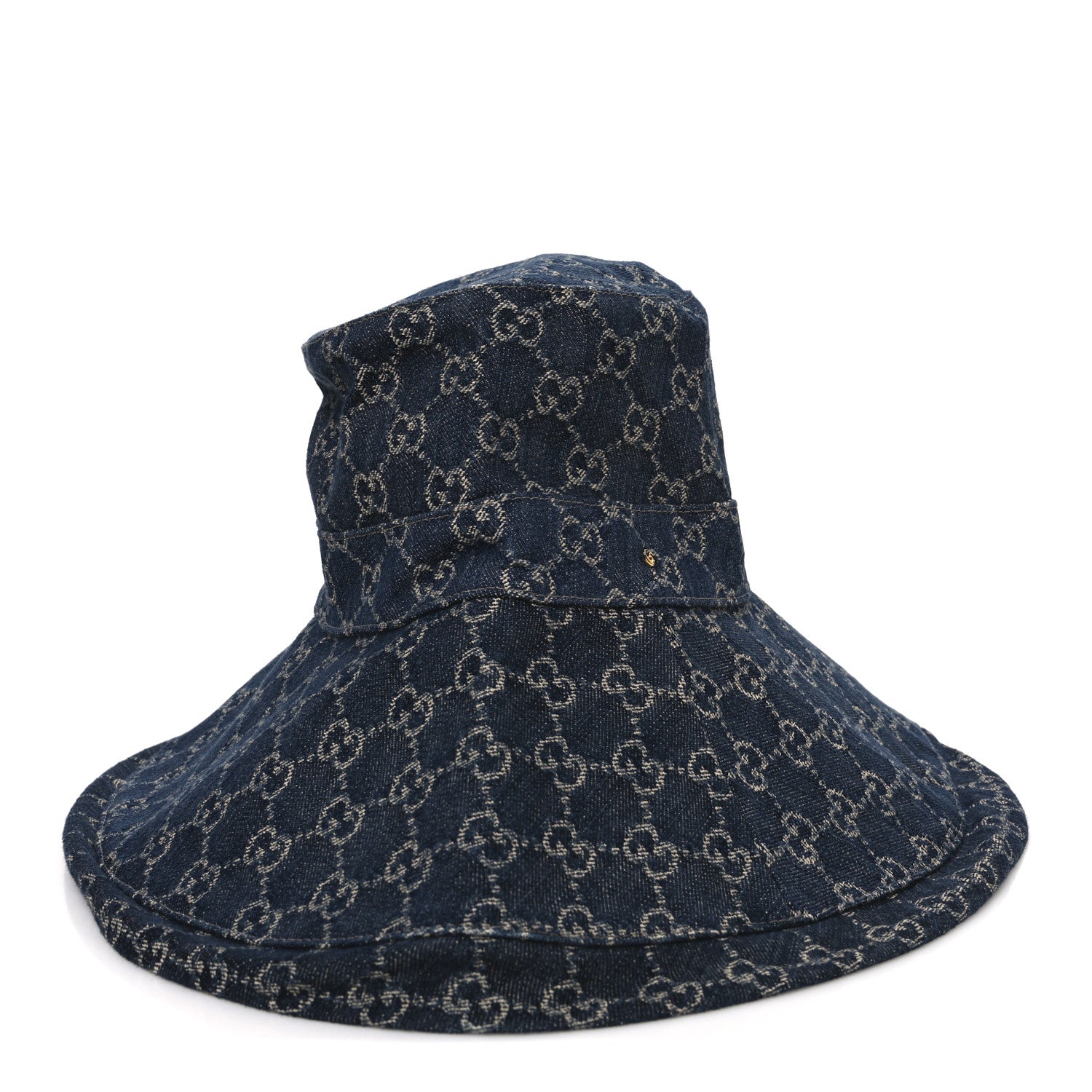 Gucci Eco Washed Denim GG Monogram Brim Hat L Blue 3 of 8