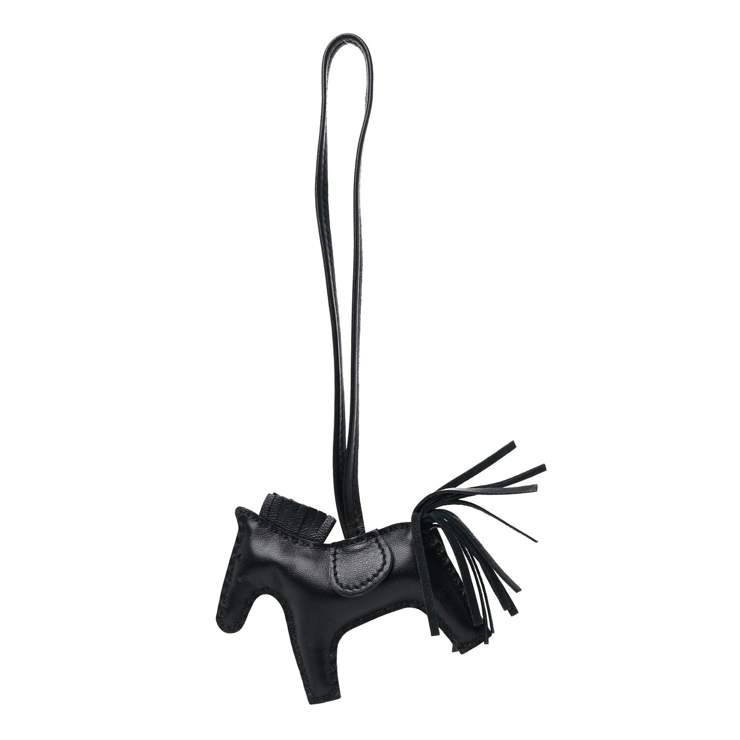 Milo Lambskin Grigri Rodeo Horse Bag Charm PM So Black