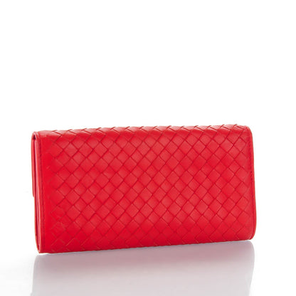 Bottega Veneta Nappa Intrecciato Continental Flap Wallet Red 3 of 8