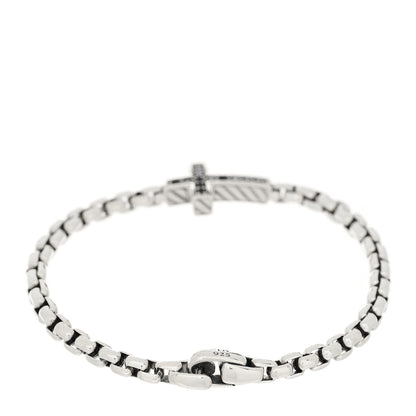 David Yurman Sterling Silver Black Diamond Pave Cross Bracelet 3 of 4