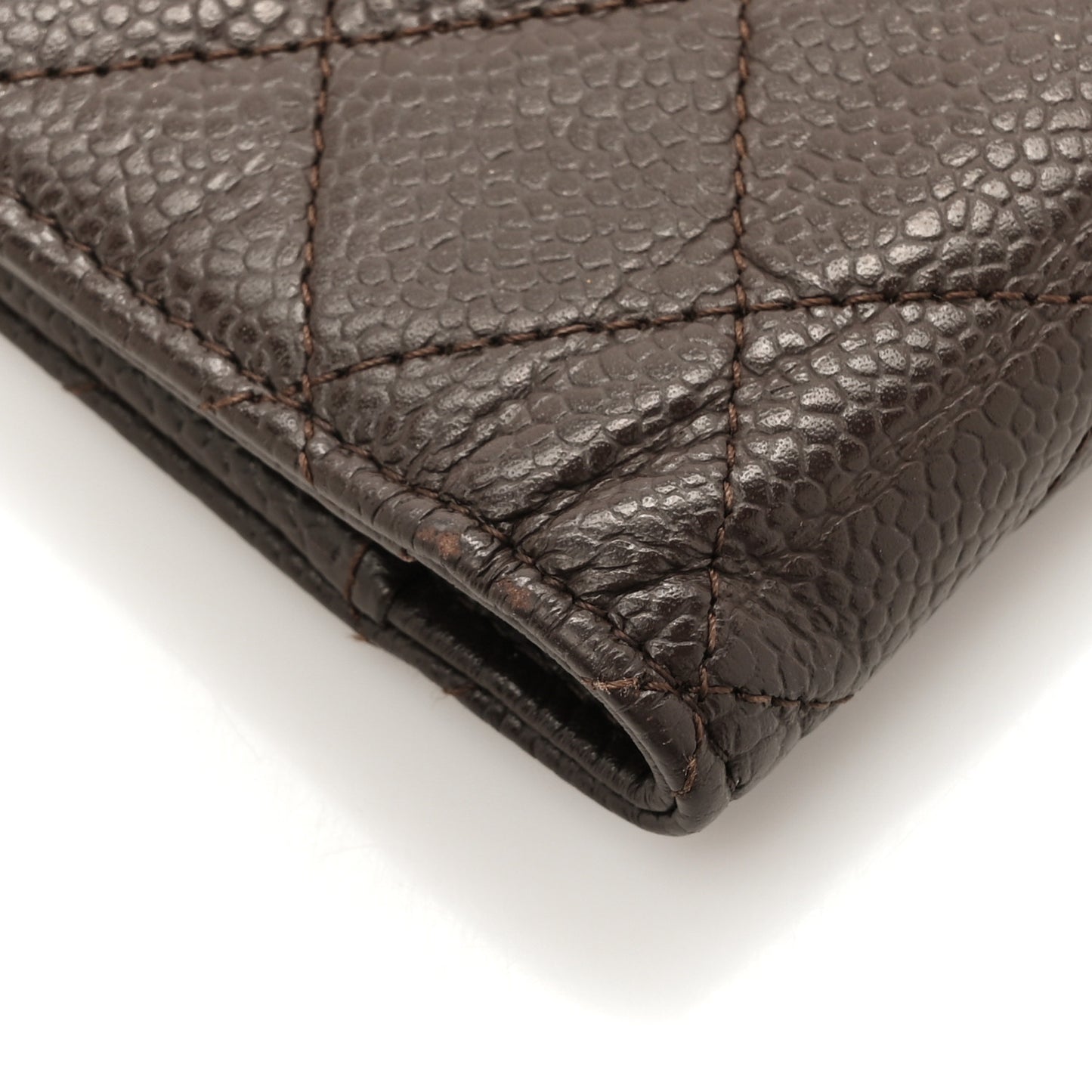Caviar Quilted Large Agenda Cover Dark Brown