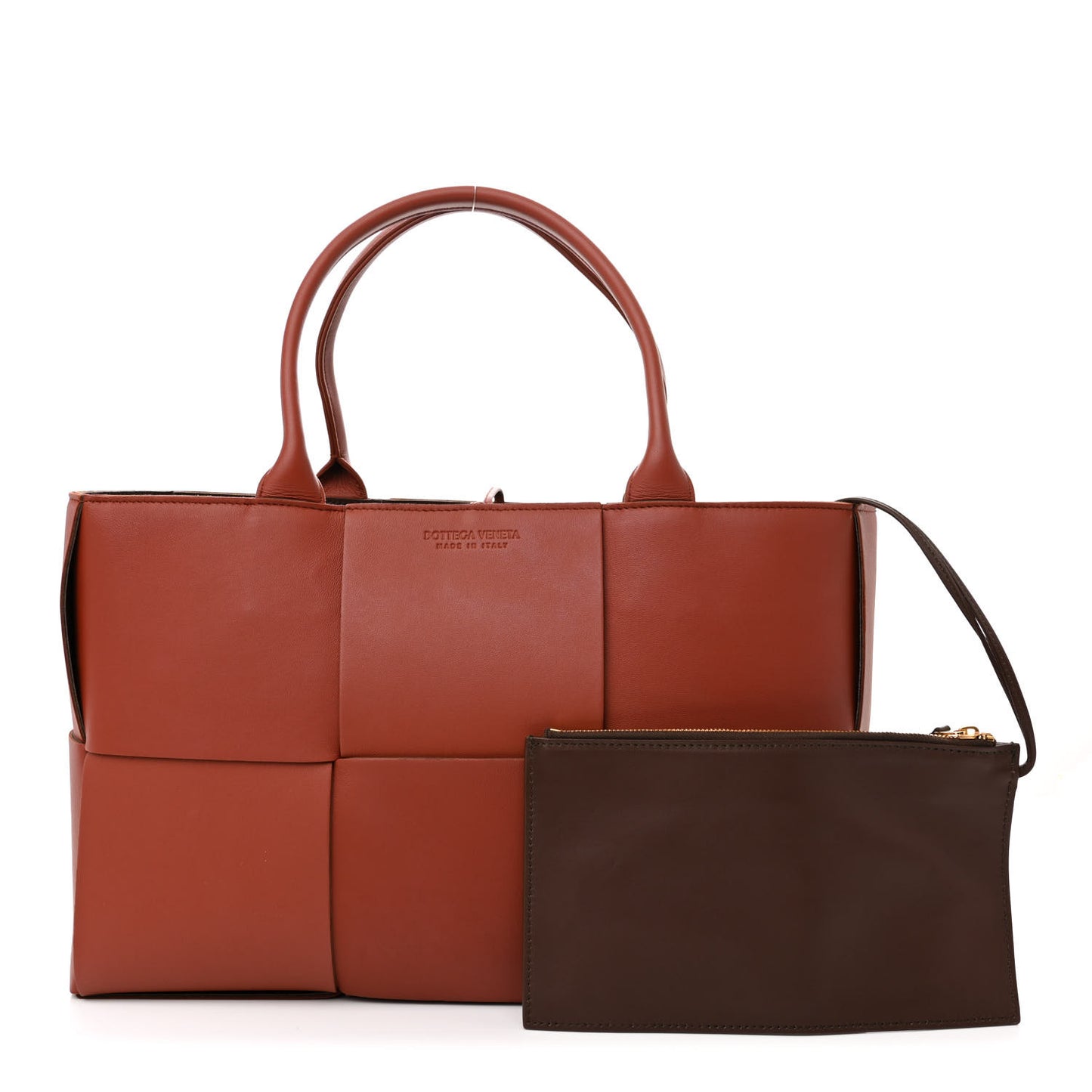 Nappa Maxi Intrecciato Medium Arco Tote Rust