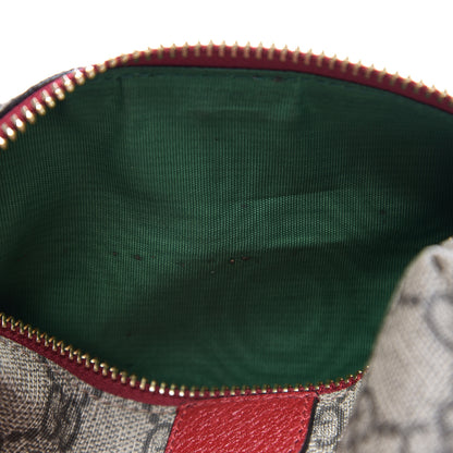 Gucci Soft GG Supreme Monogram Calfskin Small Ophidia Cosmetic Case Beige Ebony Hibiscus Red 8 of 9