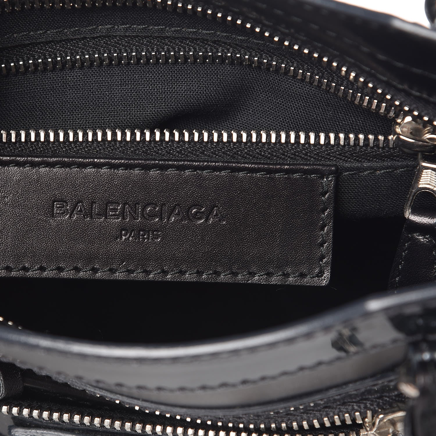 Balenciaga Smooth Calfskin Metallic Patent Giant 12 Silver Hardware Mini City Black Gris 6 of 9