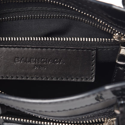 Balenciaga Smooth Calfskin Metallic Patent Giant 12 Silver Hardware Mini City Black Gris 6 of 9
