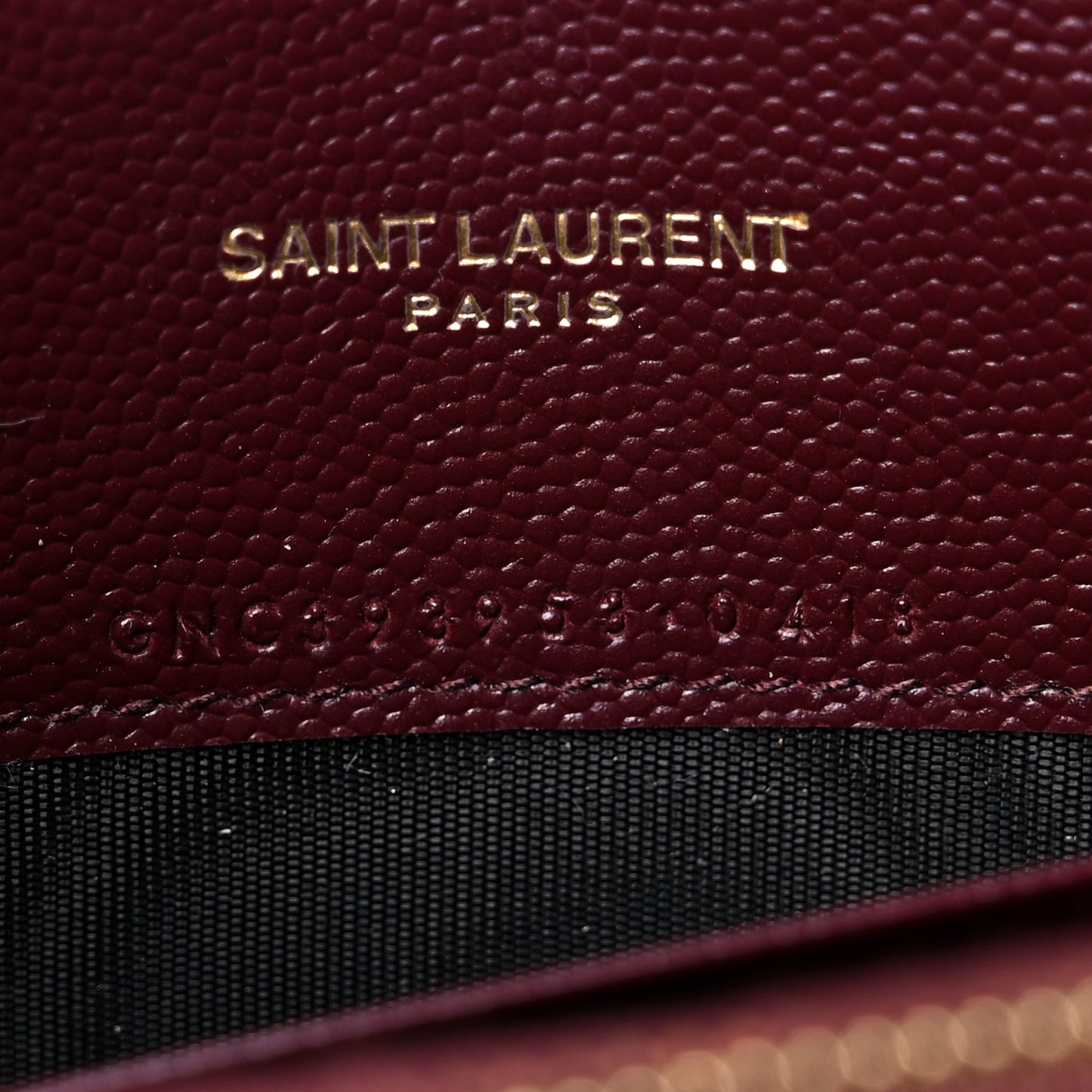 Grain De Poudre Matelasse Chevron Monogram Envelope Chain Wallet Rouge Legion