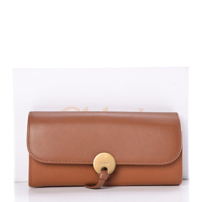 Chloe Grained Smooth Calfskin Small Indy Long Wallet Caramel 8 of 8