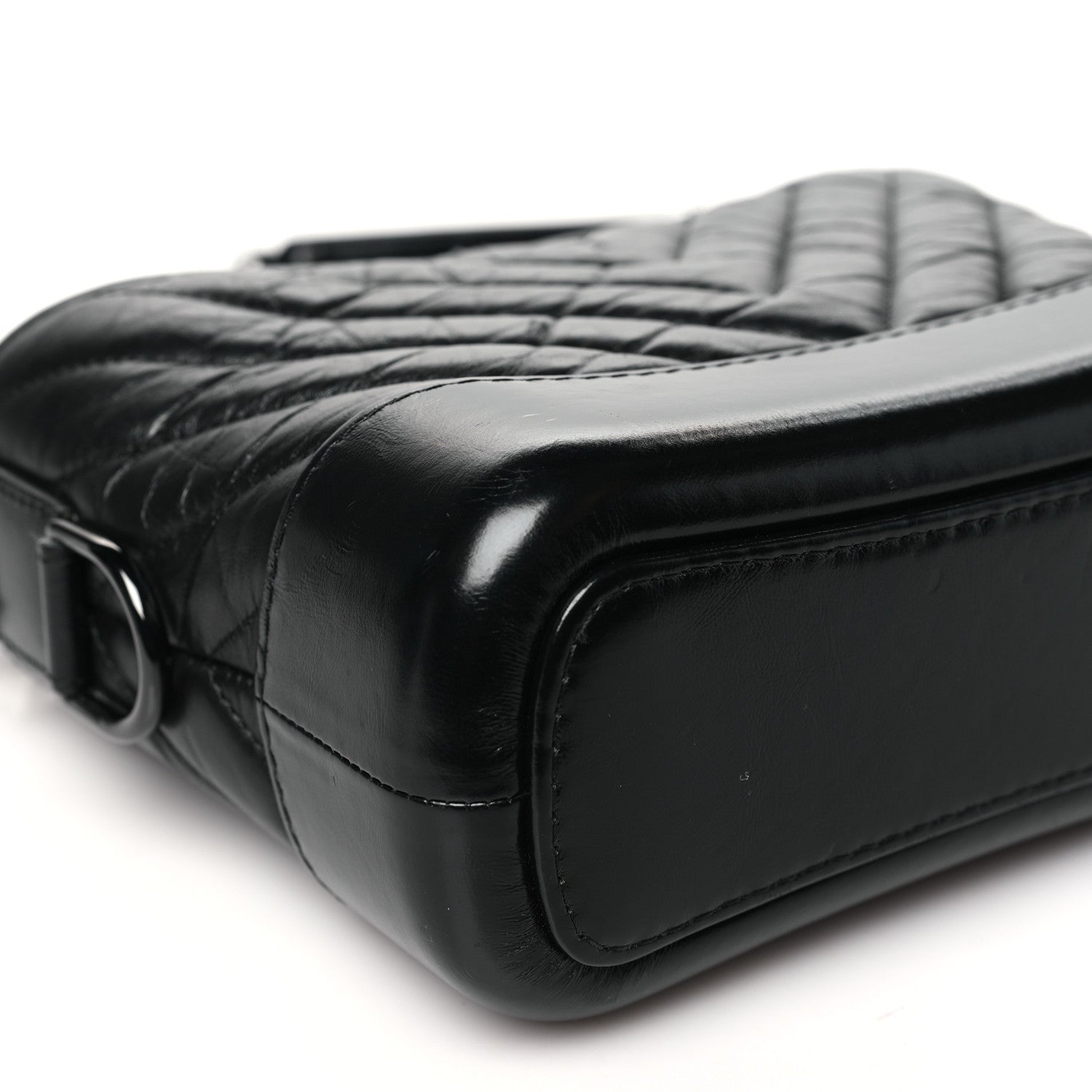 Chanel Aged Calfskin Chevron Quilted Small Gabrielle Hobo So Black 9 of 10