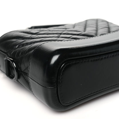 Chanel Aged Calfskin Chevron Quilted Small Gabrielle Hobo So Black 9 of 10