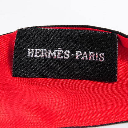 Hermes Silk Beaded Precieux Art Deco Ribbon Twilly Black 5 of 6
