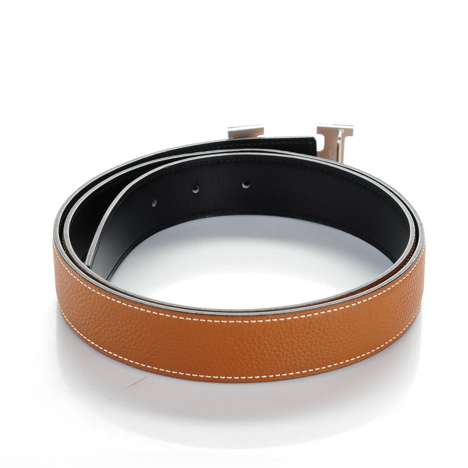 Hermes Box Togo 32mm H Belt 100 Black Gold 3 of 6