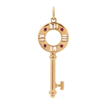 Tiffany 18K Rose Gold Ruby Atlas Pierced Key Pendant 1 of 3