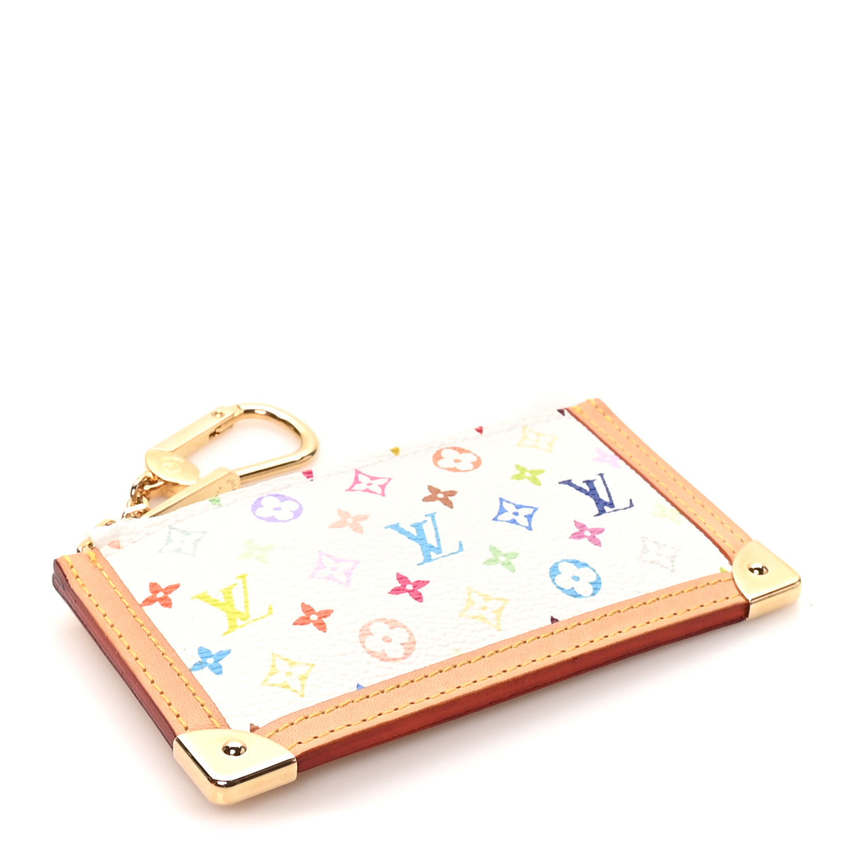 Louis Vuitton Monogram Multicolor Key Pouch White 4 of 7