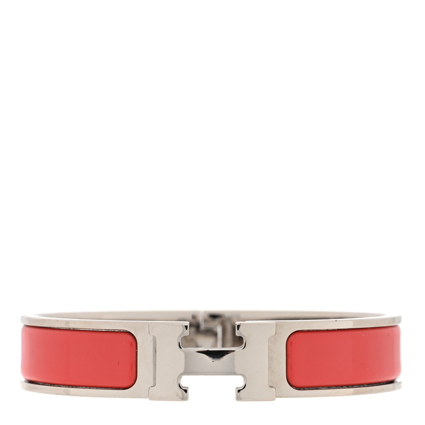 Enamel Narrow Clic Clac H Bracelet PM Rouge Corail