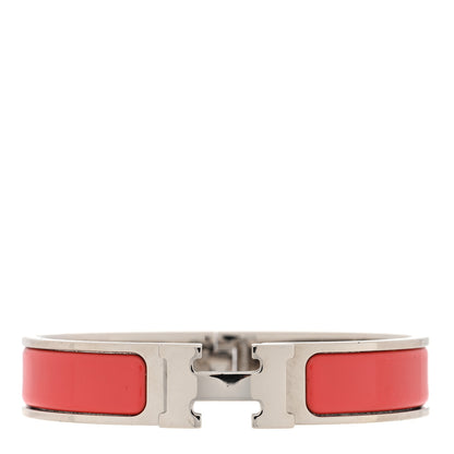 Hermes Enamel Narrow Clic Clac H Bracelet PM Rouge Corail 1 of 5